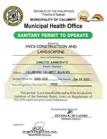 HVCS_SANITARY PERMIT